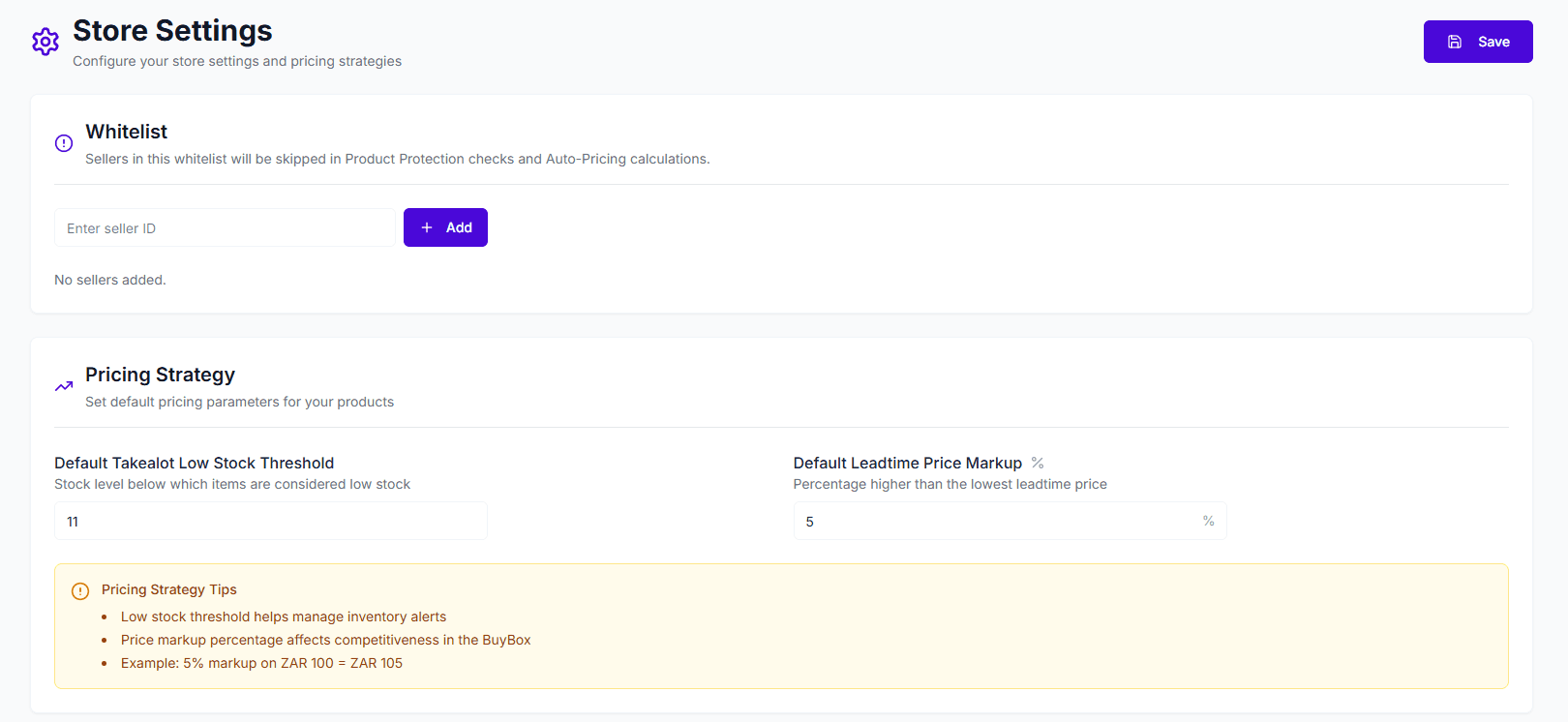 Store Settings Overview