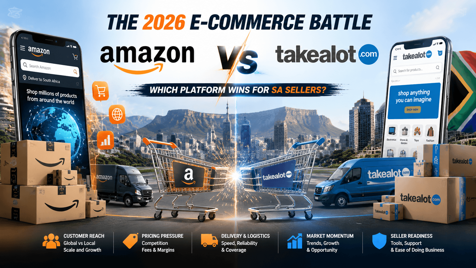 2026 电商大战:Amazon vs. Takealot,谁更适合南非卖家?