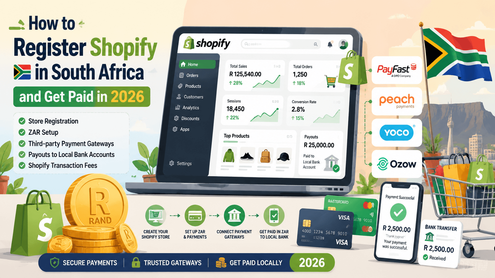 2026南非Shopify注册教程:如何收款、绑定支付与提现